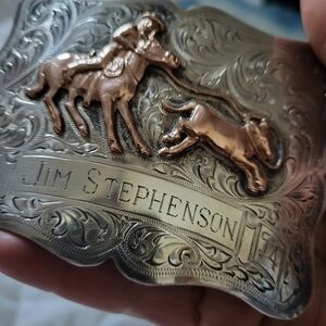 Bohlin sterling silver 10k buckle 150g 1954 Vintage Trophy Buckle